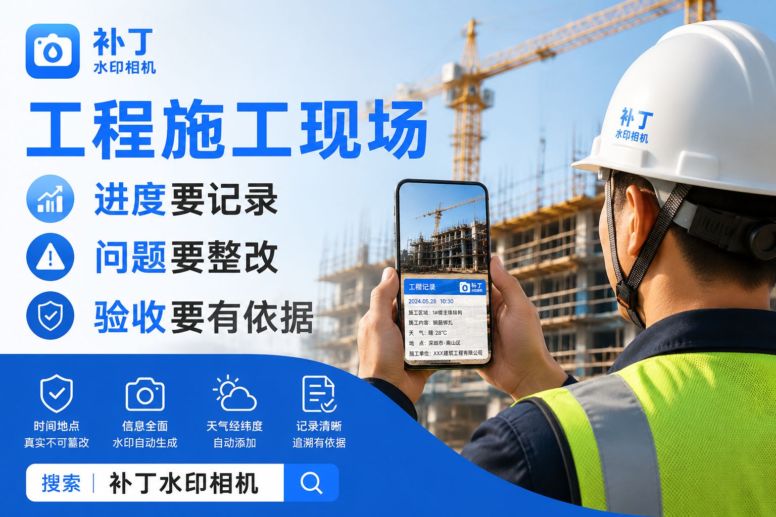 工程施工用水印相机，就用补丁水印相机