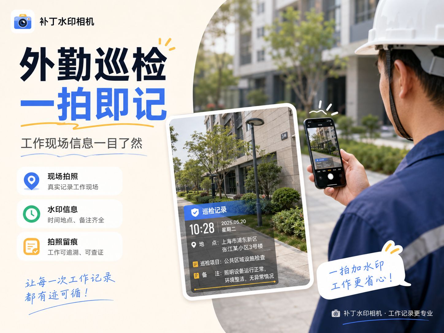 免费好用的补丁水印相机小程序，拍照即有时间地点