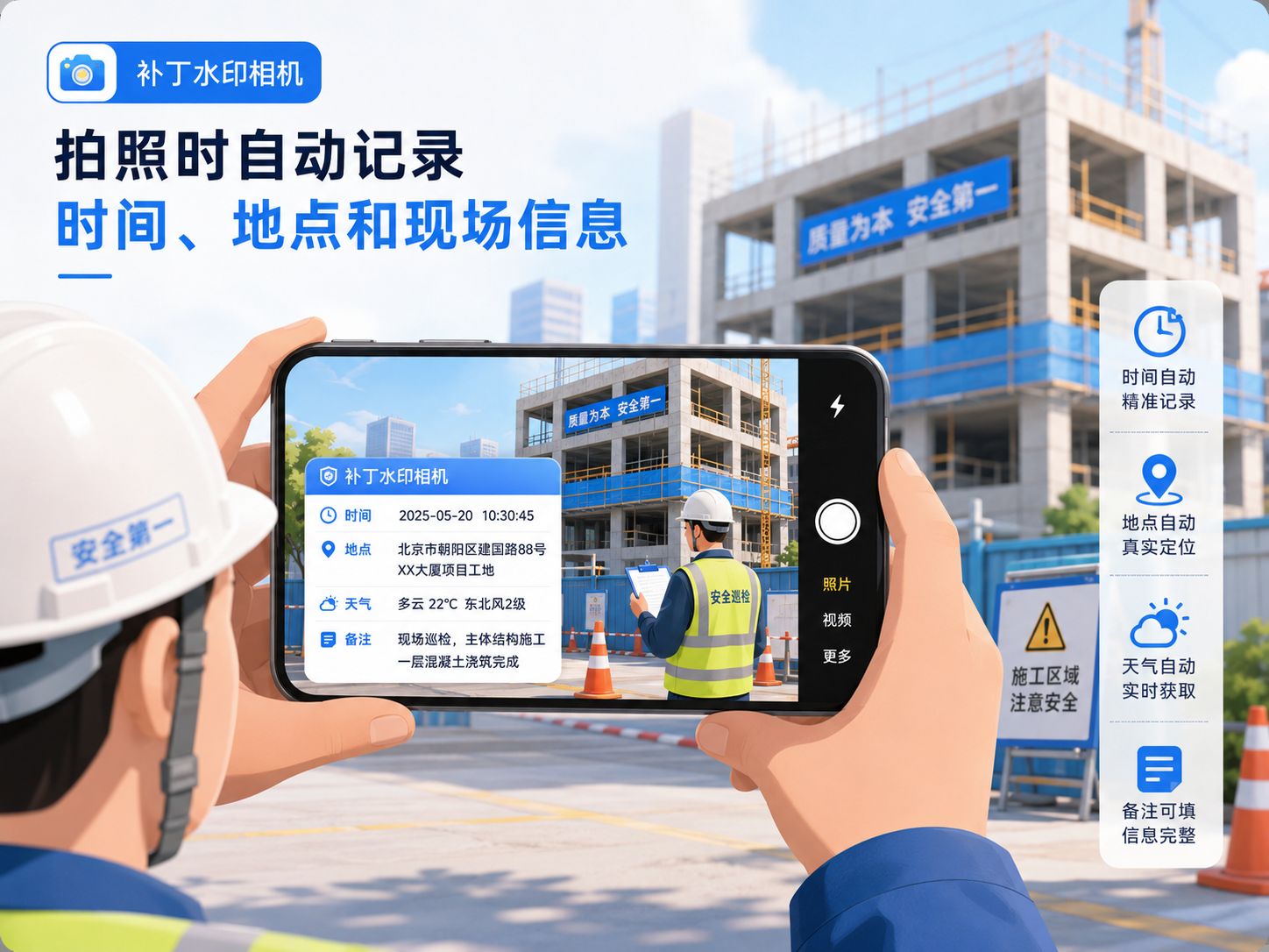 免费无广告的水印相机,工作现场拍照记录更方便