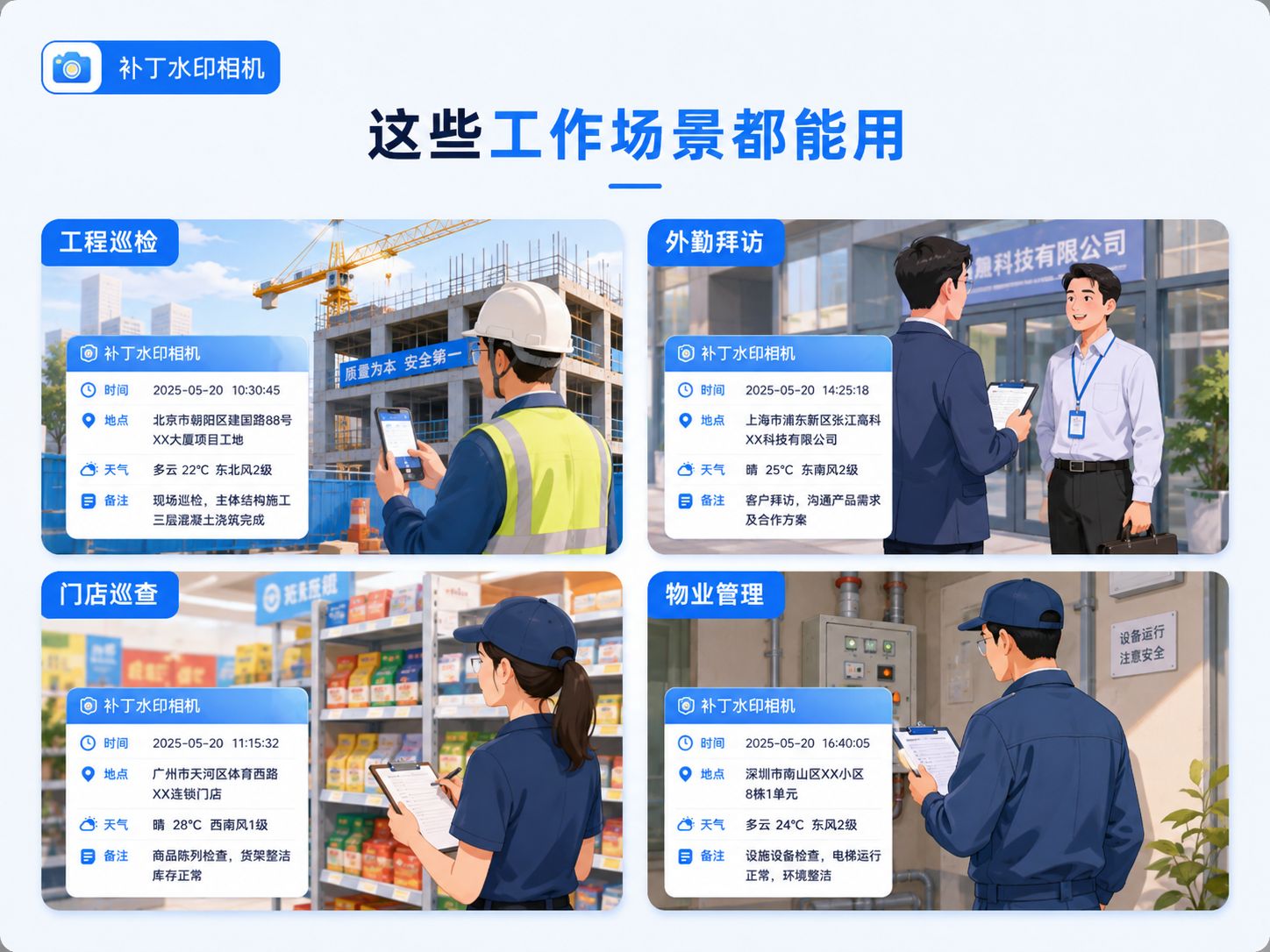 免费无广告的水印相机,工作现场拍照记录更方便