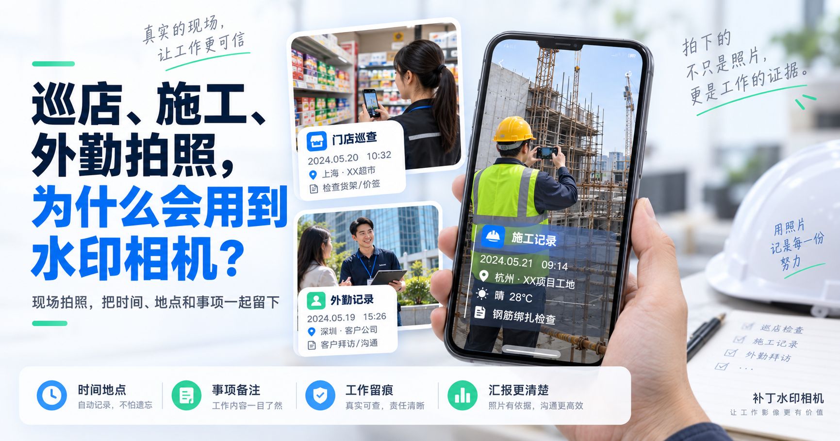 巡店、施工、外勤拍照，为什么会用到水印相机？