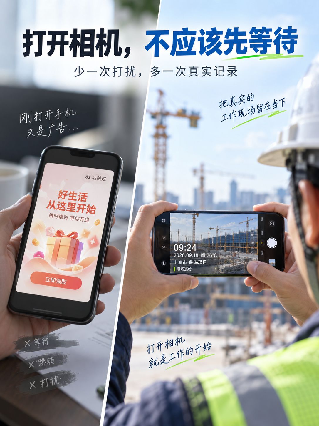 终于，有一款水印相机不让你先看广告了